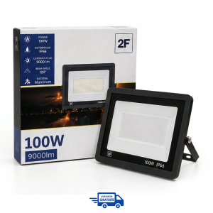 Projecteur LED-2F 100W 9000 lm Étanche IP66 avec Garantie