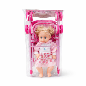 Poupée avec poussette pour enfant