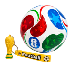 Pack Coupe du Monde : Ballon de Football + Porte-clés
