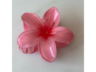 Hair clip pink flower