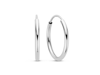 White gold hoop earrings