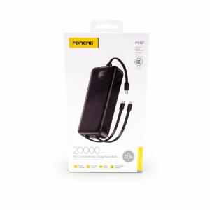 Power Bank Foneng PX107 – Batterie Externe 20 000 mAh avec Câbles Intégrés