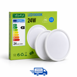 Plafonnier LED Luxtek 24W 10000K Intérieur / Extérieur – Pack de 2