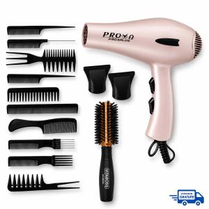 Sèche-cheveux Prova PE-3900 1800W Rose Gold + Brosse et Set de Peignes Gratuit