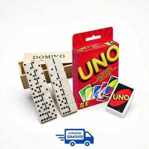Lot de jeux Domino et Uno